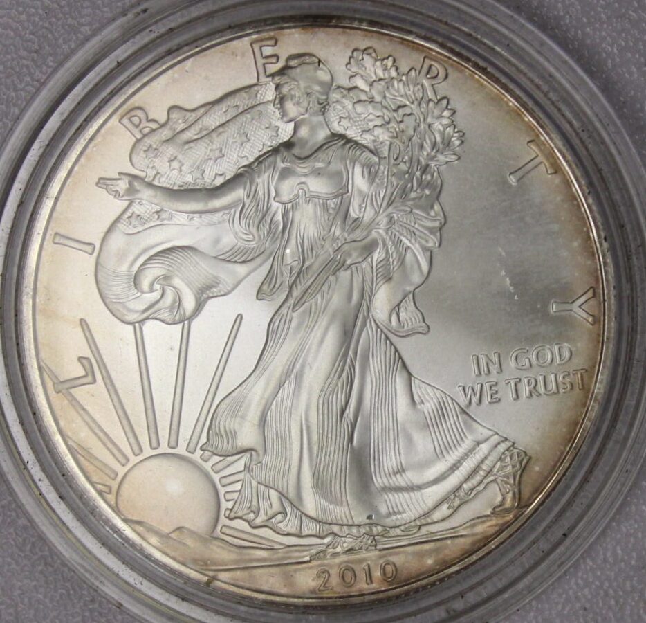 AUCTION- 2010 American Silver Eagle Toned OGP