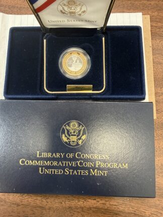 2000-W Library Of Congress Bimetallic $10 Proof Con, U.S. MINT OGP