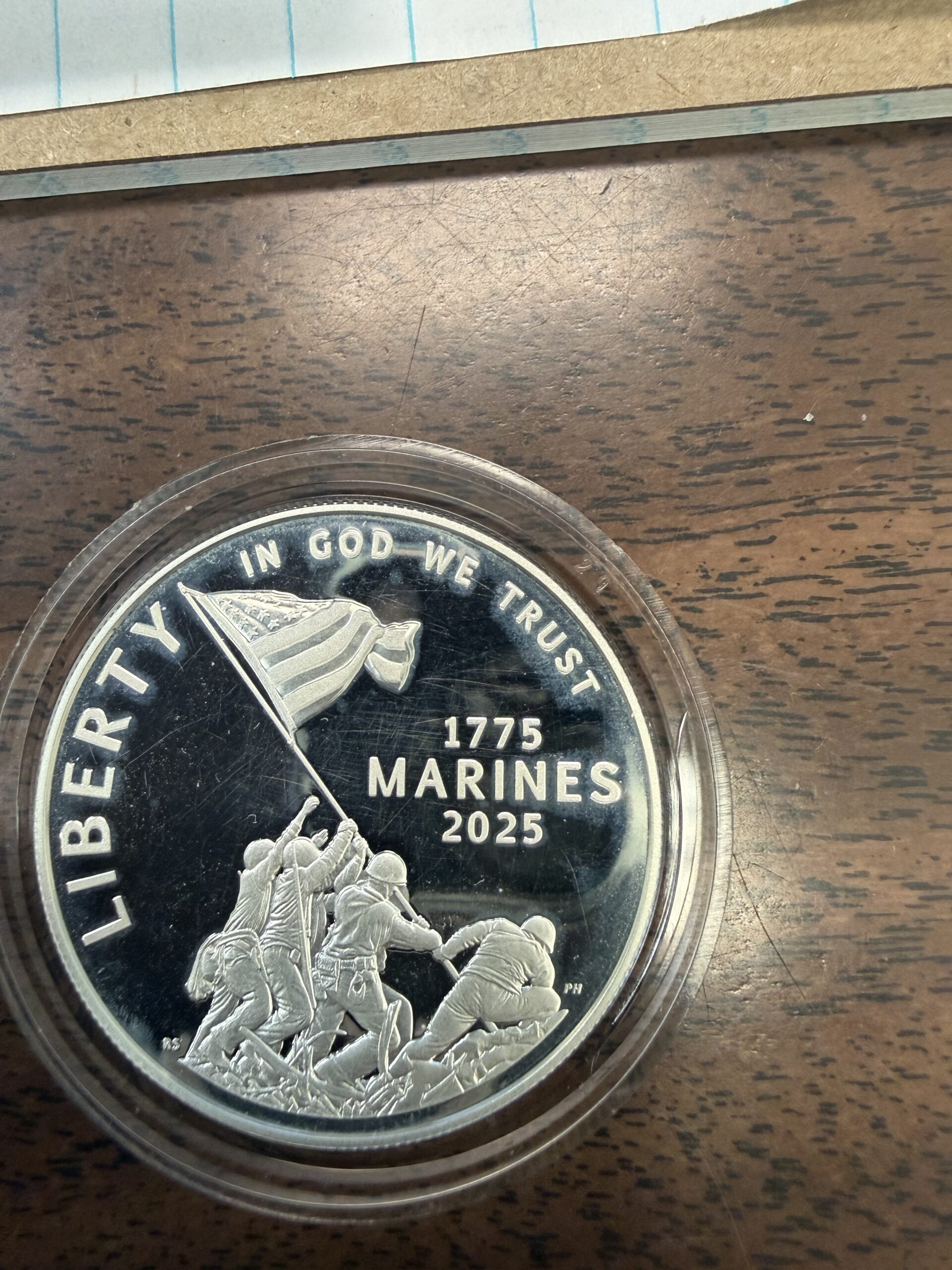Auction - 2025 S 250th US Marine Corps Anniversary Silver Dollar Proof OGP Cleaned - Image 3