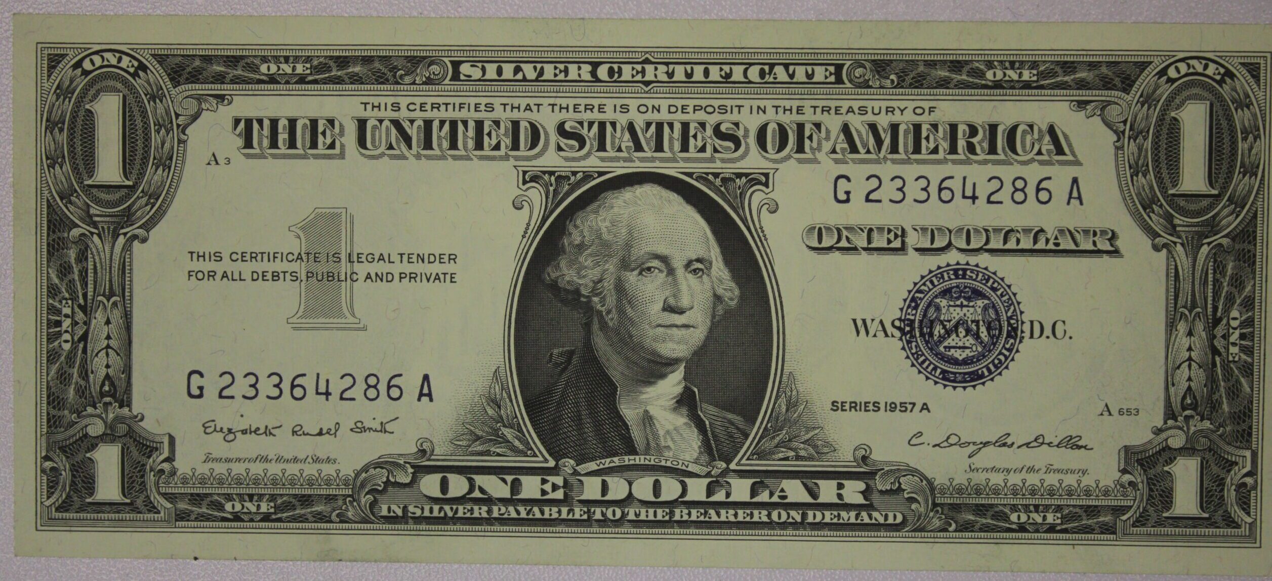 AUCTION- 1957-A One Dollar Silver Certificate Crisp Uncirculated
