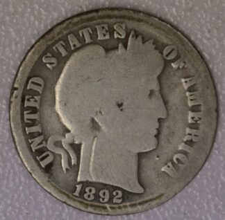AUCTION-   1892-O Barber Dime AG-G