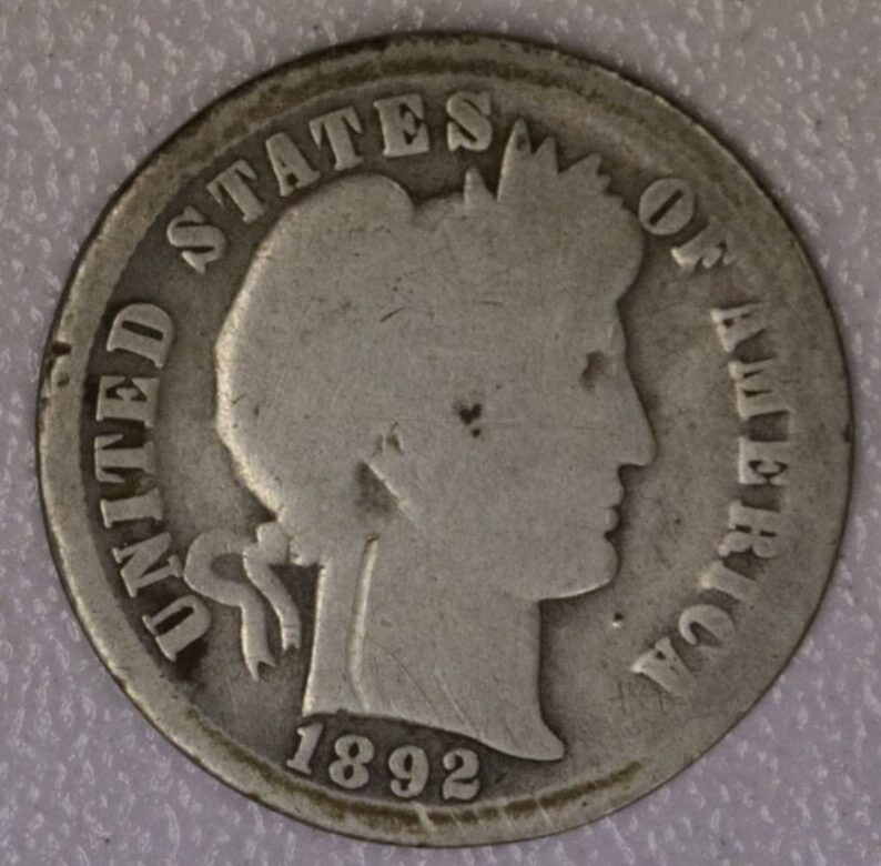 AUCTION- 1892-O Barber Dime AG-G