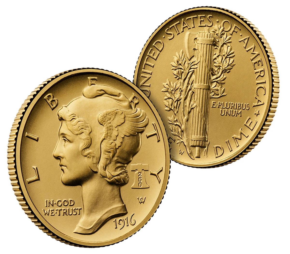 2026 Best of the Mint 1916 Mercury Dime Gold Coin and Silver Medal Set Semiquincentennial Coins and Medals - Image 5