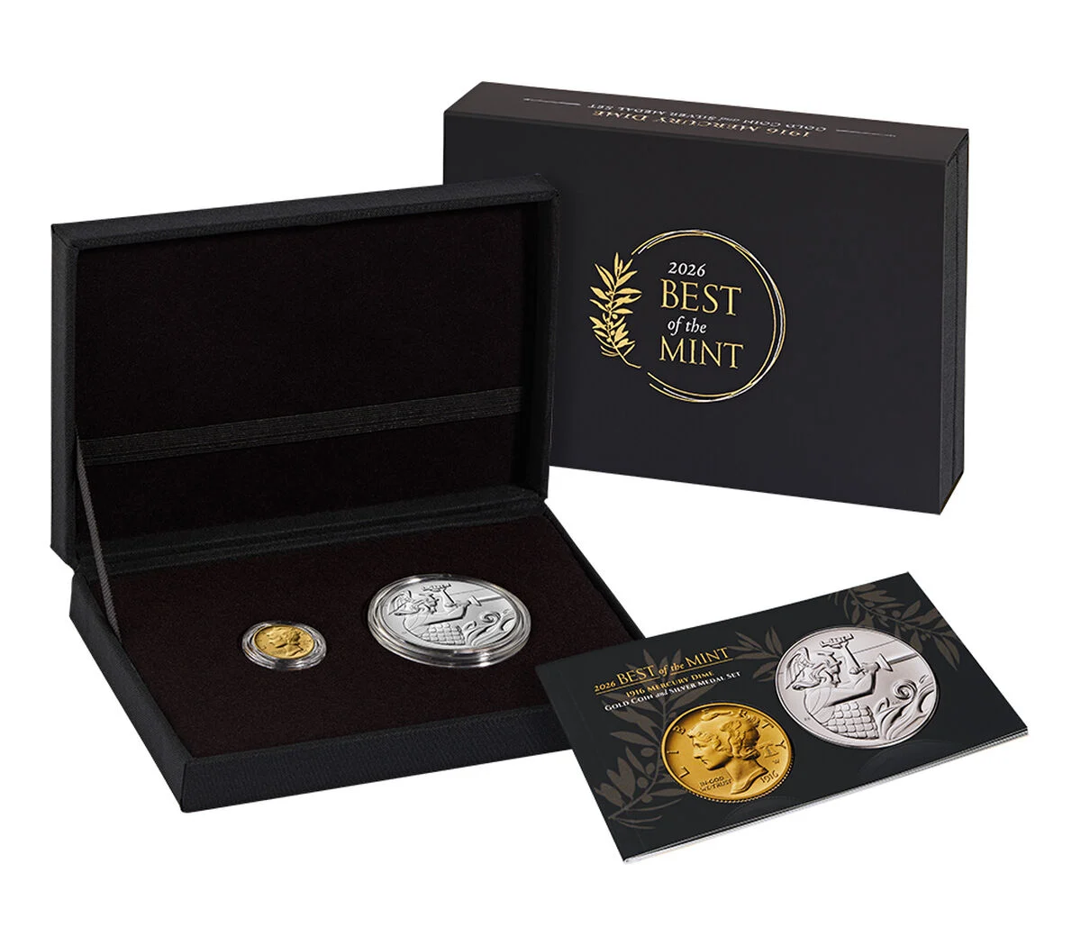 2026 Best of the Mint 1916 Mercury Dime Gold Coin and Silver Medal Set Semiquincentennial Coins and Medals