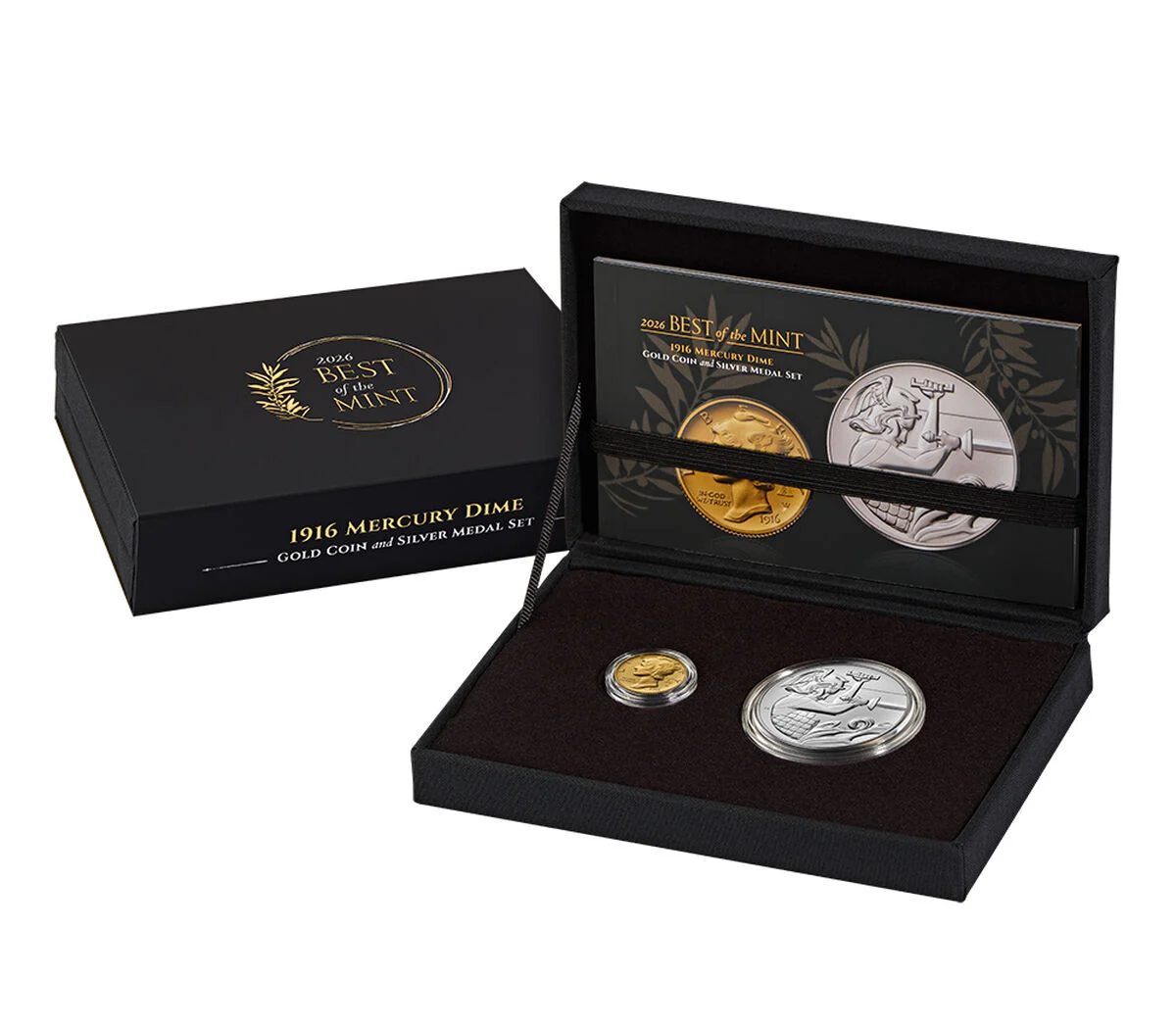 2026 Best of the Mint 1916 Mercury Dime Gold Coin and Silver Medal Set Semiquincentennial Coins and Medals - Image 9