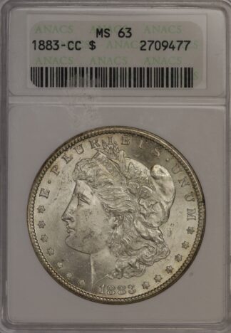 1883-CC Morgan Dollar ANACS MS63