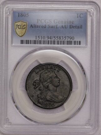 1805 Draped Bust Large Cent PCGS AU Altered Surfaces