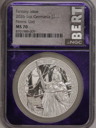 Fantasy Issue 2026 1 Oz Silver Germania 5 Mark NGC MS70