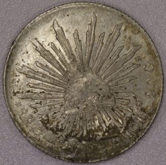 AUCTION- 1887 Zs FZ Mexico Eight Reals With Chop Marks