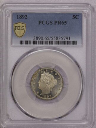 1892 Liberty V Nickel PCGS PR65