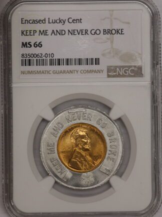 Auction-1953-D Lincoln Cent "Keep Me and Never Go Broke" NGC MS66