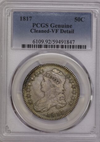 1817 Capped Bust Half Dollar PCGS Cleaned VF Detail