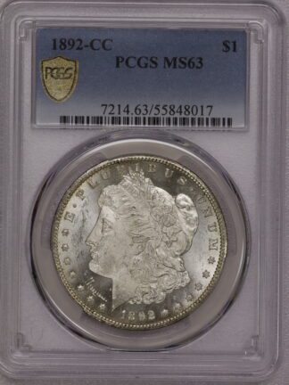 1892 CC Morgan Dollar MS63 PCGS