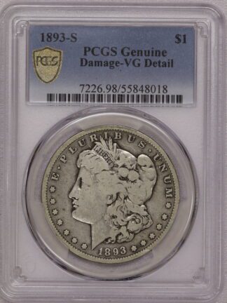 1893 S Morgan Dollar NGC VG8 Reverse Damage KEY DATE!