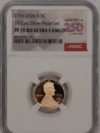 1776-2026 10-Coin Silver Proof Set NGC PF70 Ultra Cameo America 250 Label