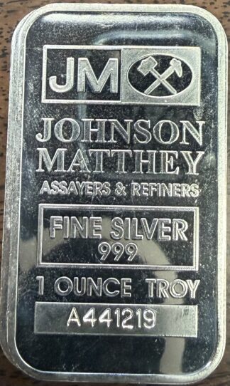 Matthey Design One oz .999 Fine Silver Bar