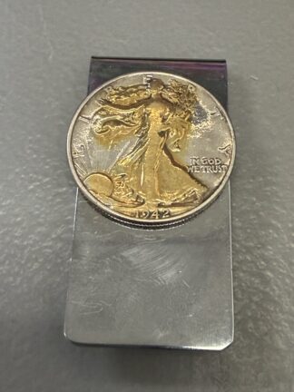 Auction- Walking Liberty Half Dollar Money Clip, Gilded