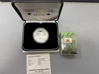 Auction- West Virginia 150 Years Northwest Mint 1 Ounce .999 Silver and Sealed 5 Gram Sasquatch Bar