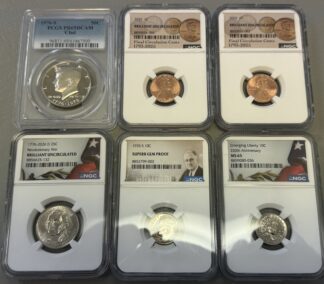 Auction- Group of Six (6) Graded Unc/Proof Coins (See pictures/Description)