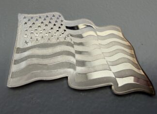 Auction- One Ounce Silver American Flag