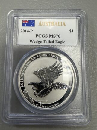Auction-2014-P Australian Wedge Tailed Eagle PCGS MS70