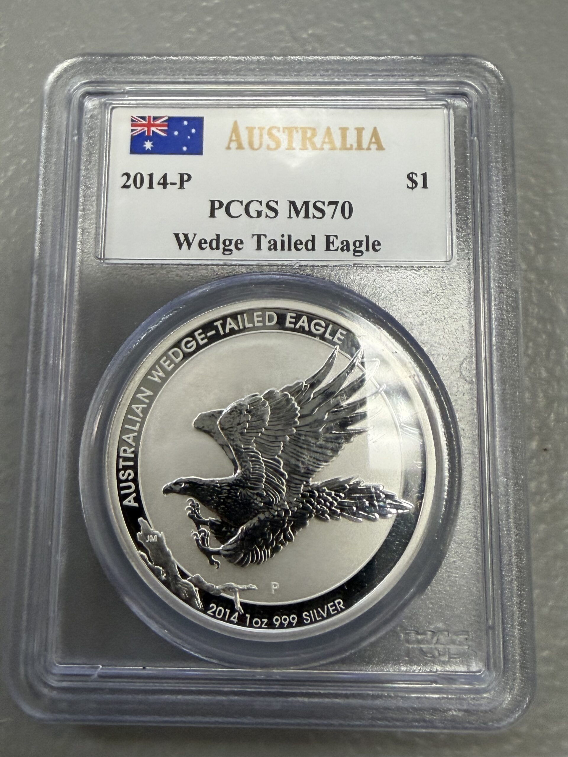 Auction-2014-P Australian Wedge Tailed Eagle PCGS MS70