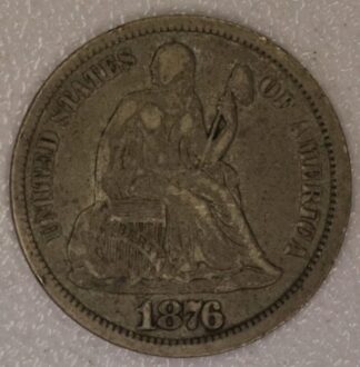 AUCTION-   1876 Seated Liberty Dime Fine