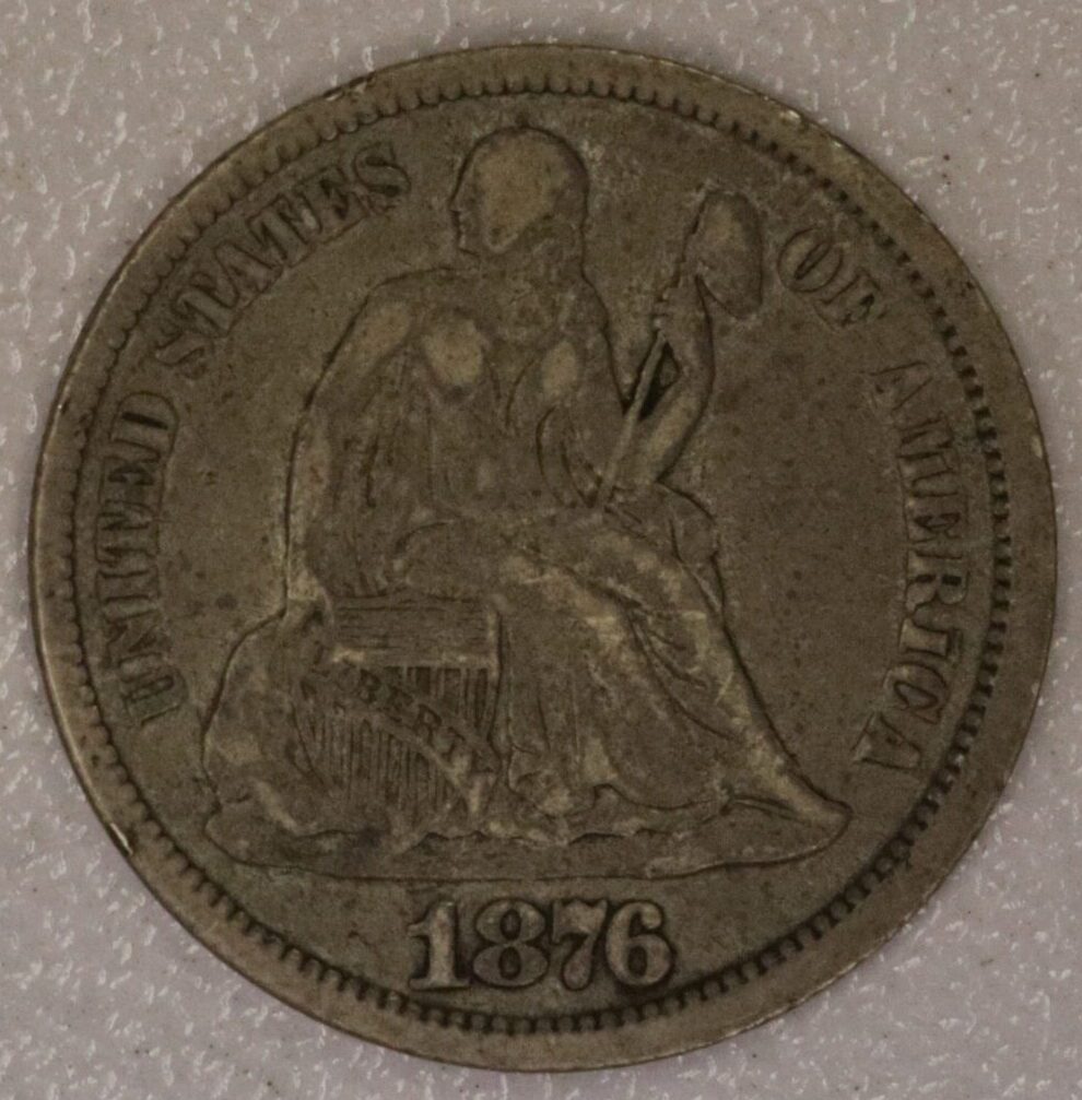 AUCTION- 1876 Seated Liberty Dime Fine