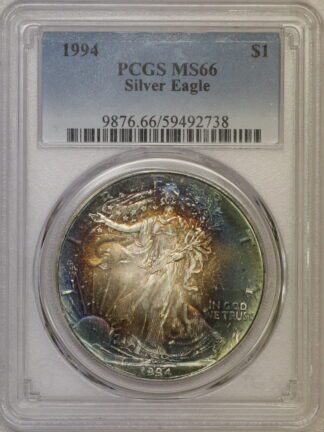 Auction- 1994 Silver Eagle PCGS MS66 Toned