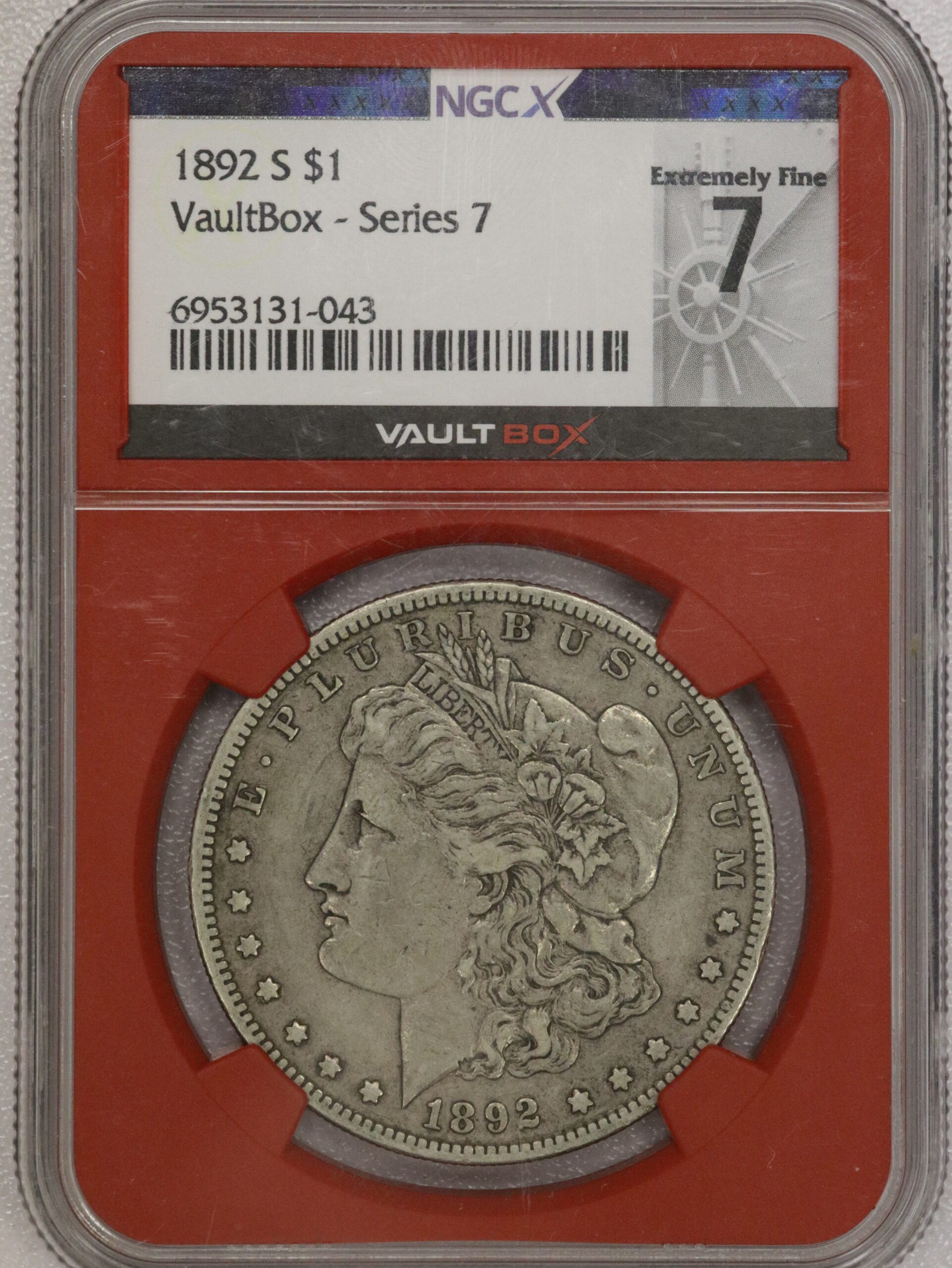 Auction- 1892 S Morgan Dollar NGC Vault Box Extremely Fine 7