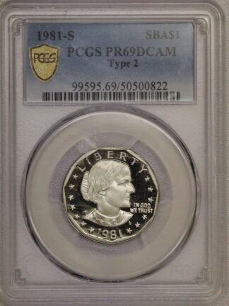 1981-S Proof Susan B Anthony Dollar PCGS Type 2 PR69 DCAM