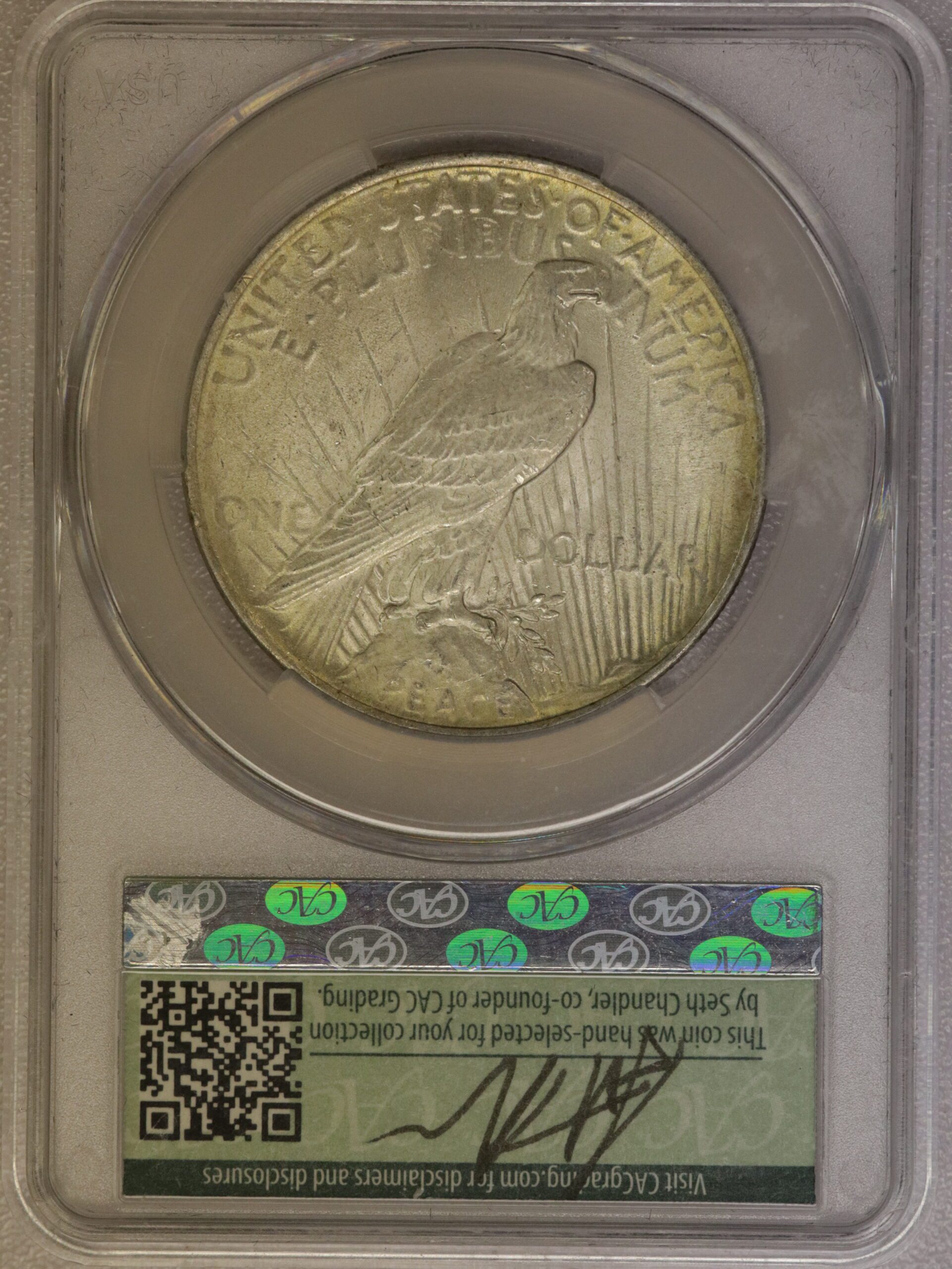 Auction- 1922 Peace Dollar CAC MS62 Witterbrick - Image 2