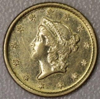 1853 $1 Gold Damaged AU Details