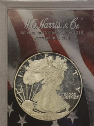Auction- 2005 American Silver Eagle Proof, Milky with Scratched Holder