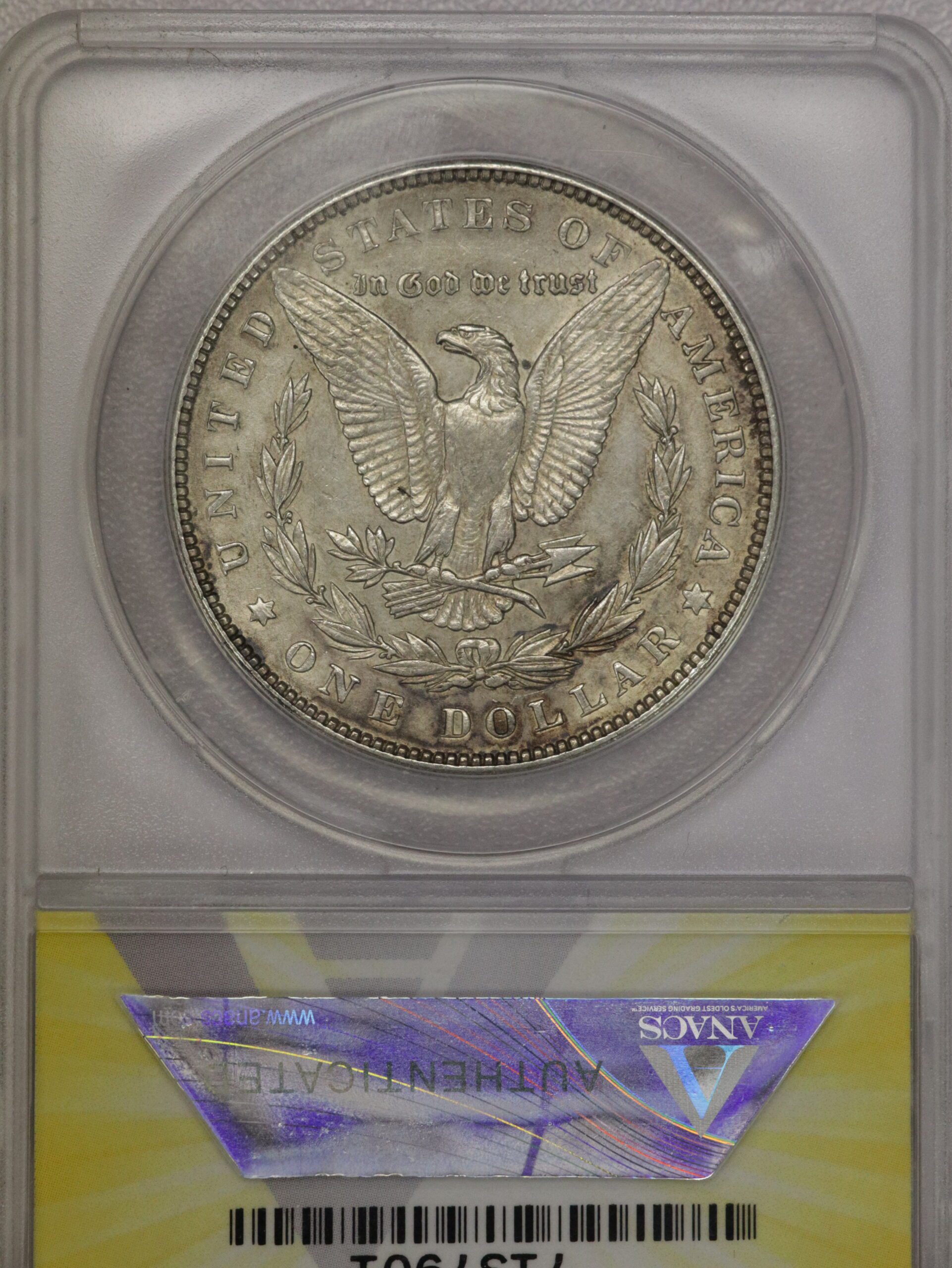Auction- 1889 Morgan Dollar ANACS Cleaned AU50 Details - Image 2