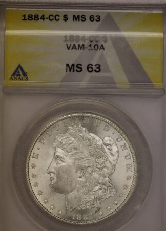 1884-CC Morgan Dollar ANACS MS63 VAM-10A