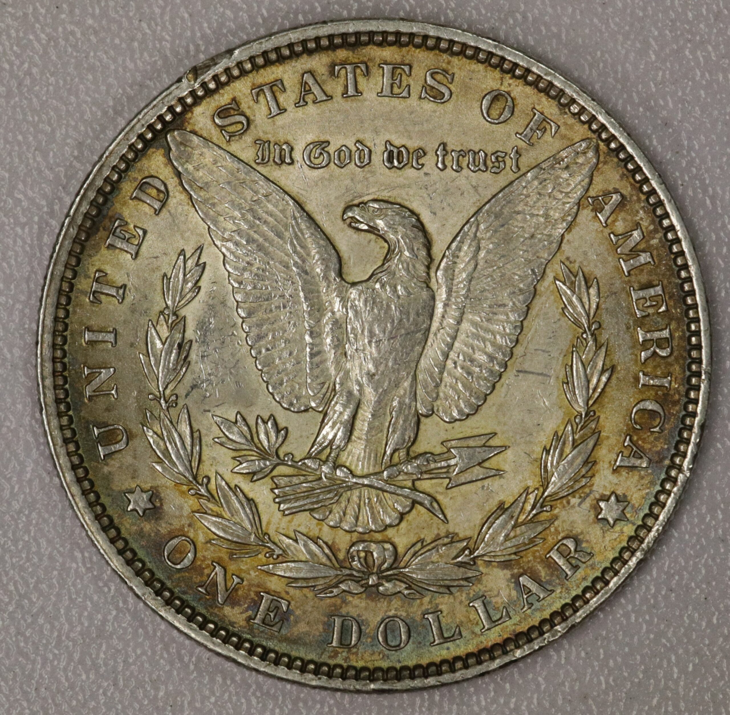 Auction- 1896 Morgan Dollar Scratched Obverse/Toning - Image 2