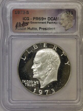 Auction- 1973-S Silver Proof Eisenhower Dollar ICG PR69 DCAM