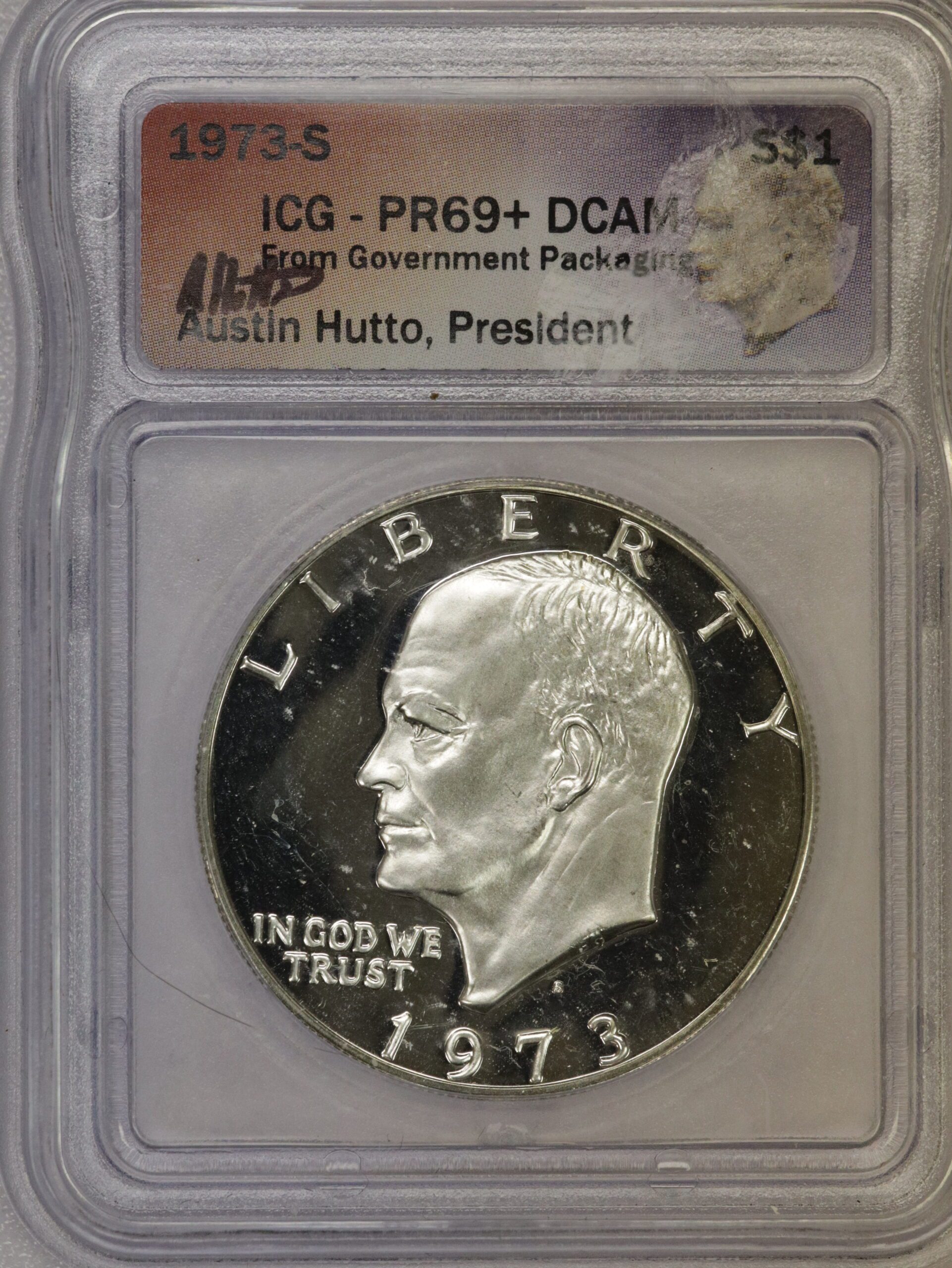 Auction- 1973-S Silver Proof Eisenhower Dollar ICG PR69 DCAM