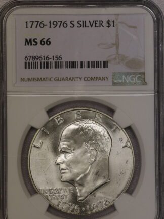 1976-S Silver Uncirculated Type 1 Eisenhower Dollar NGC MS66