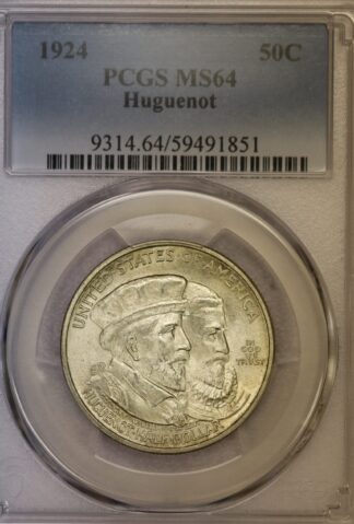 1924 Huguenot Commemorative Half Dollar PCGS MS64