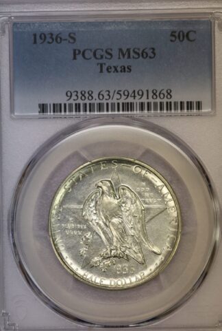 1936-S Texas Commemorative Half Dollar PCGS MS63
