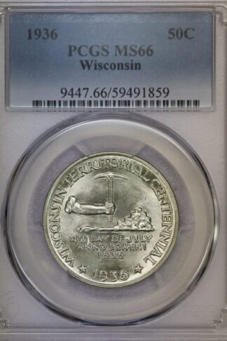 1936 Wisconsin Commemorative Half Dollar PCGS MS66