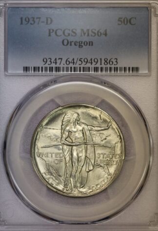 1937-D Oregon Commemorative Half Dollar PCGS MS64