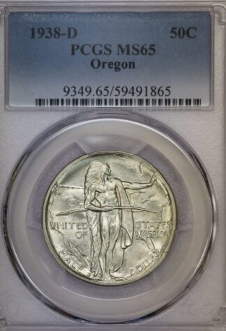 1938-D Oregon Commemorative Half Dollar PCGS MS65