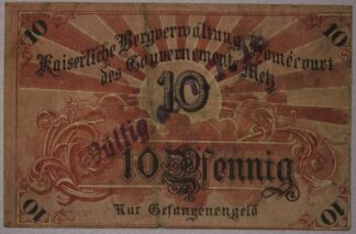 AUCTION-   1918 German Empire 10 Pfenning Note Issued foir Allied POW's