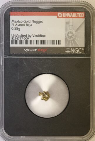 Auction-Mexico Gold Nugget El Alamo Baja 0.55g NGC VaultBox