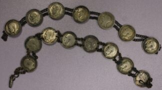AUCTION- 2 Silver Bracelets Made with 15 Great Britain Three Pence Coins