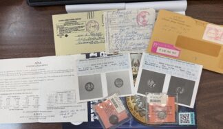 1909 S VDB Lincoln Wheat Cent & 1916 D Mercury Dime In 1984 ANACS Photo Insert