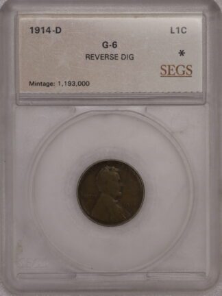 1914-D Lincoln Cent SEGS G-6 with Reverse Dig